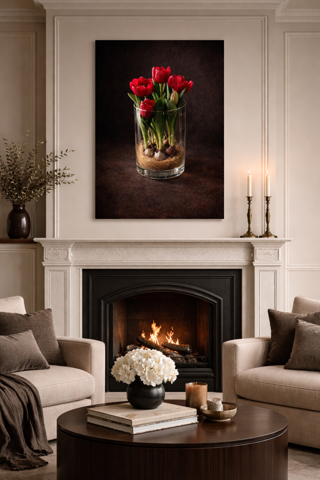 Canvas Print - After Dusk — A Dramatic Botanical Still Life Digital Artwork for Modern Interiors