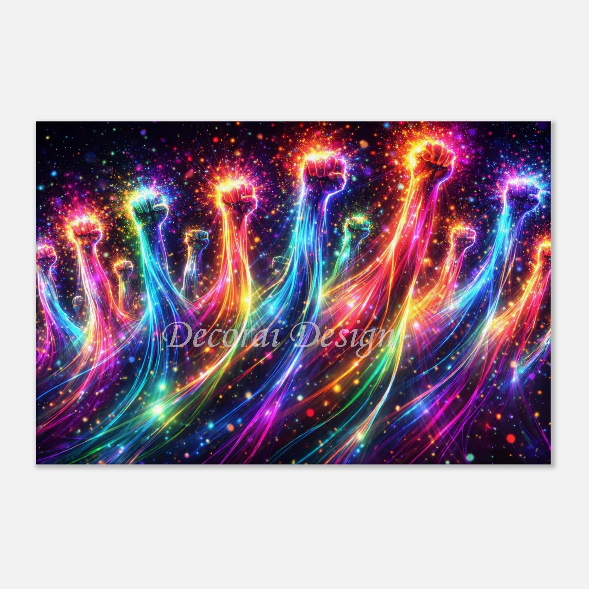 Digital Canvas Print - Rising in Light - Electric Abstract Artwork