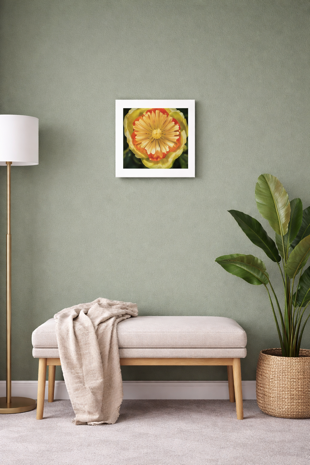 Tulip Tree Flower Wall Art Canvas - Unframed