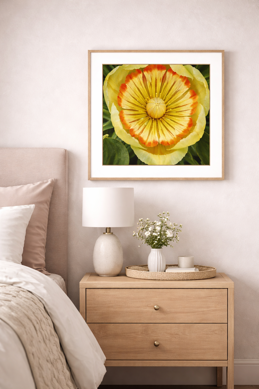 Tulip Tree Flower Wall Art Canvas - Unframed