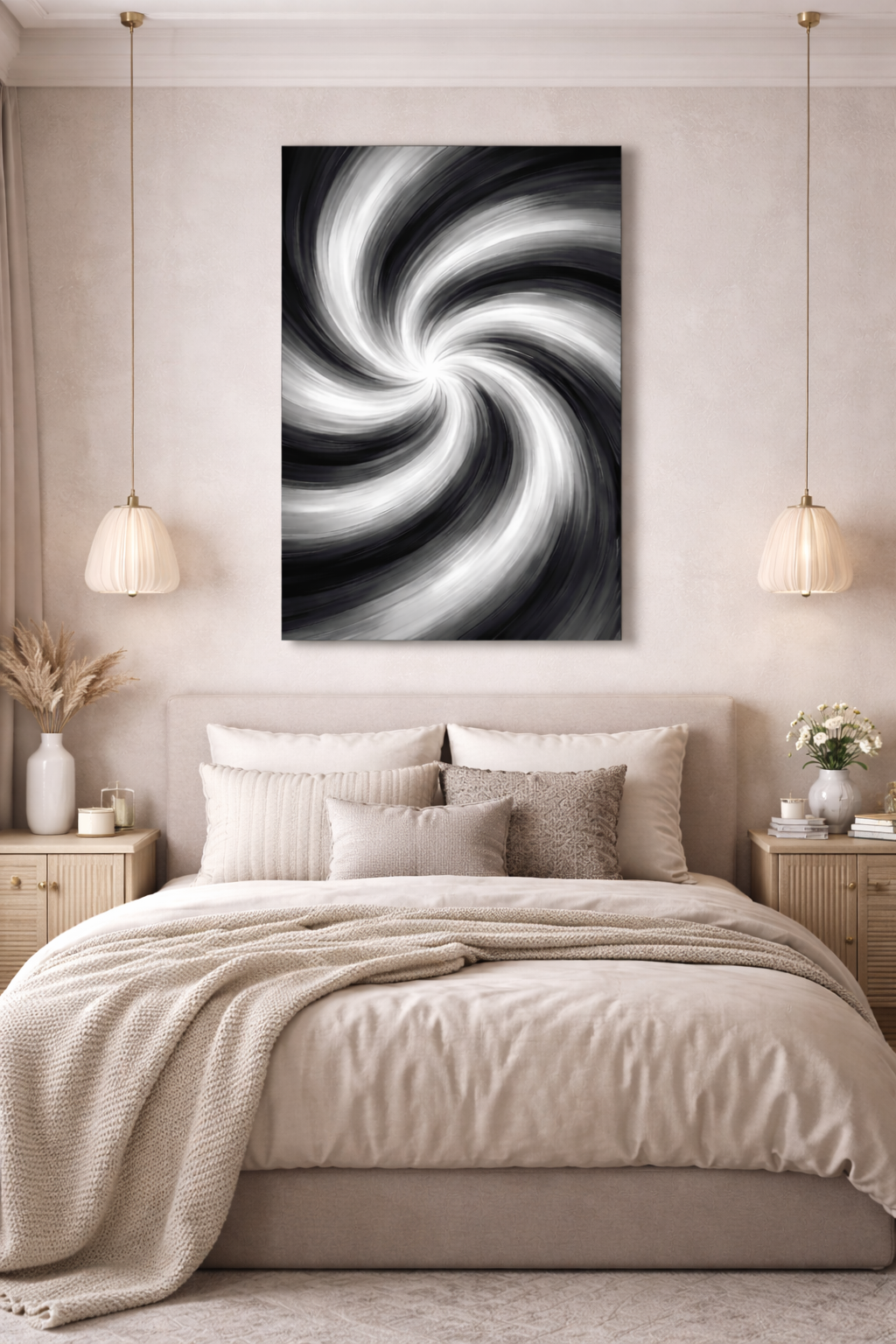Canvas Print - Within the Drift - Monochrome - Abstract Digital Art